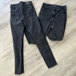 American Eagle black curvy super high rise jeggings size 6 nexxt level stretch